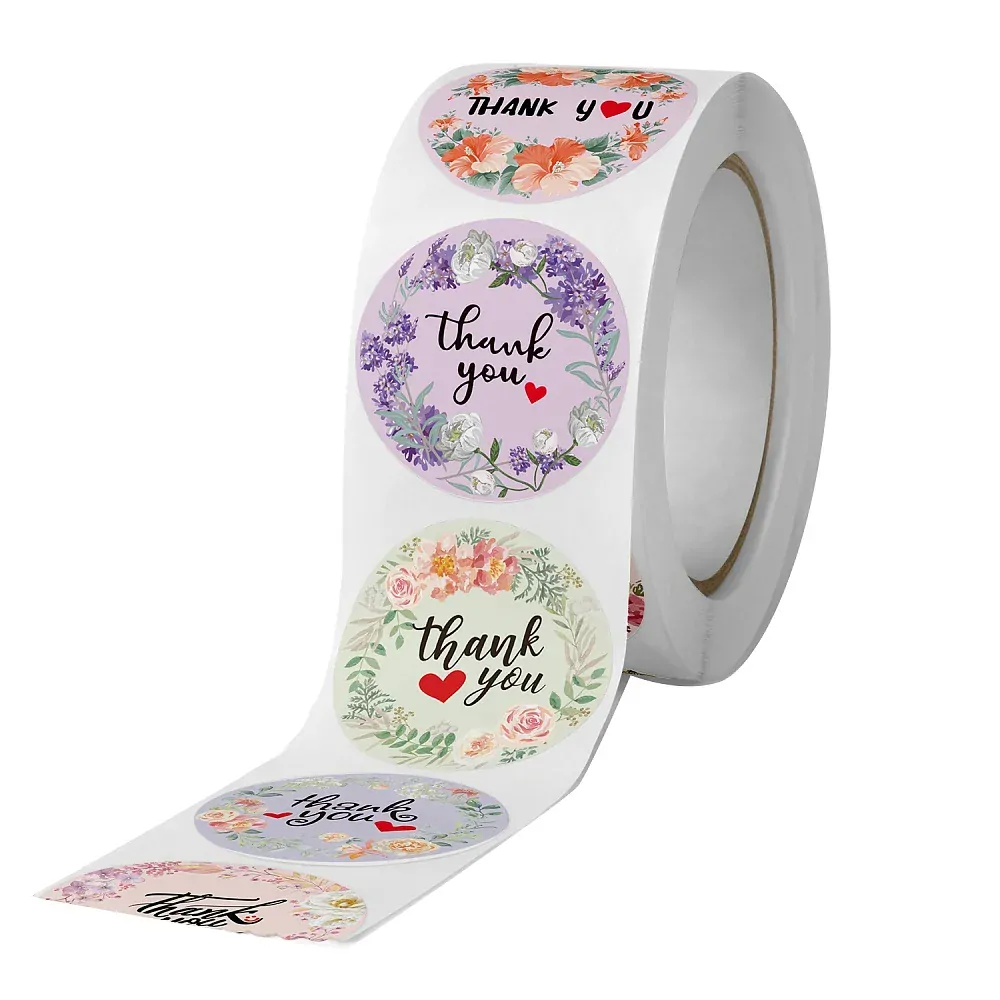 Rolka s nálepkami Thank you 2,5cm, 500ks/rolka