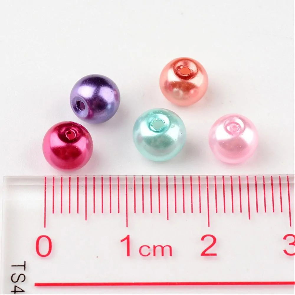 Sklenené perly MIX 6 mm, 200 ks / bal