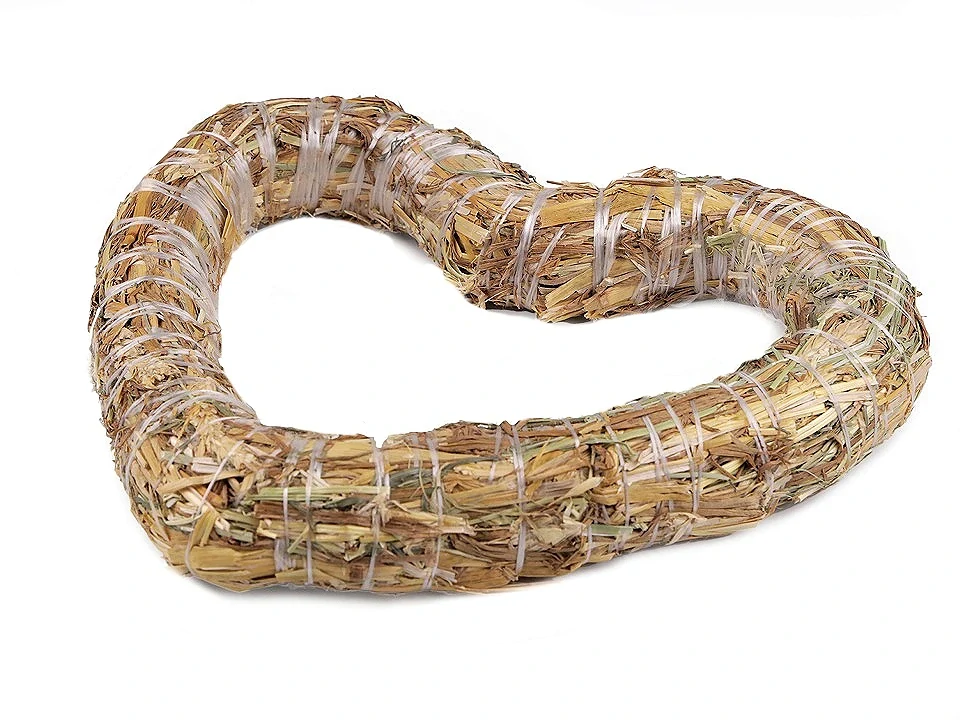 Slamený veniec Srdce 25 cm, 1 ks