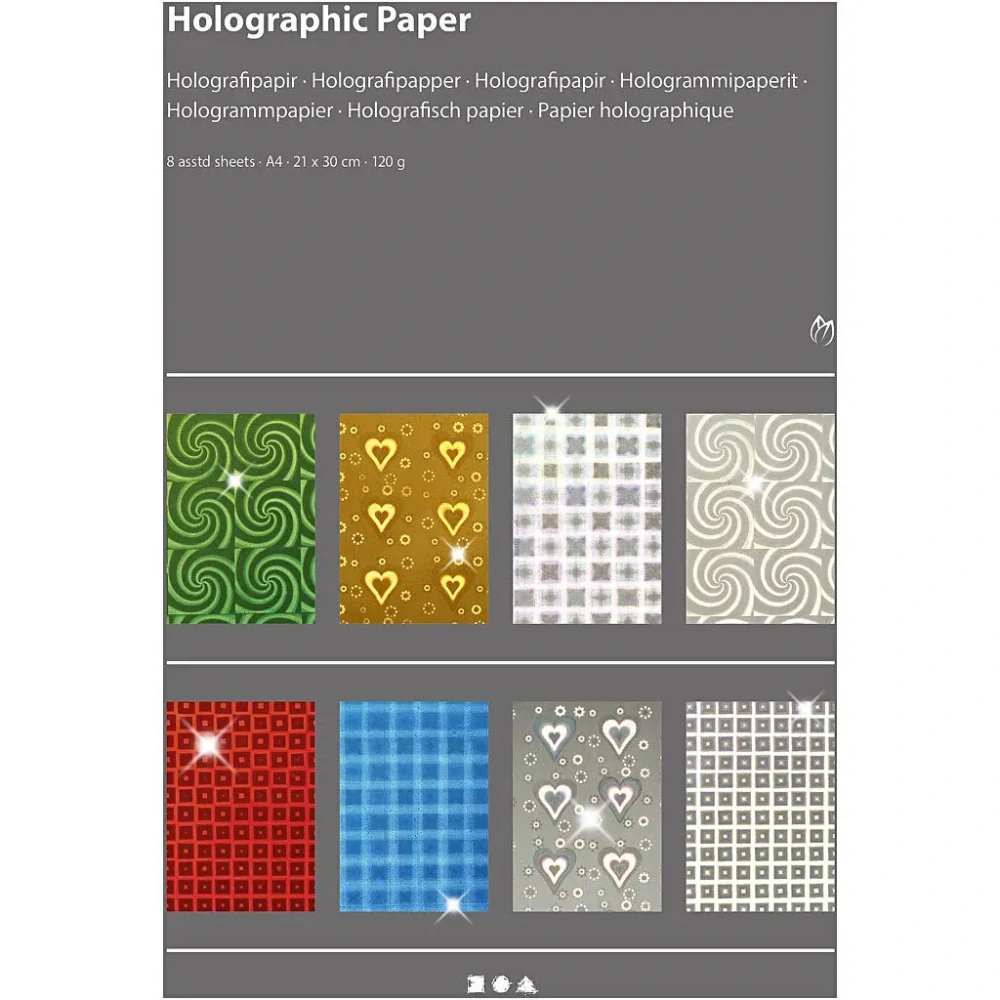 Holografický papier, A4, 8 listov / balenie