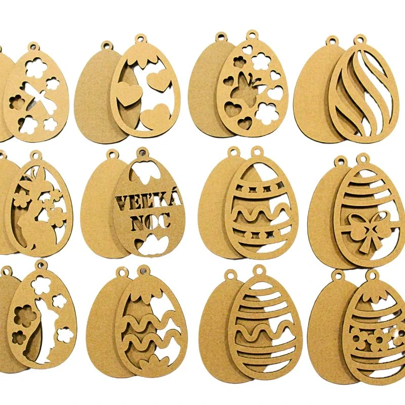 2 vrstvové kartónové Veľkonočné vajíčka 10x6,4cm, 12 ozdôb