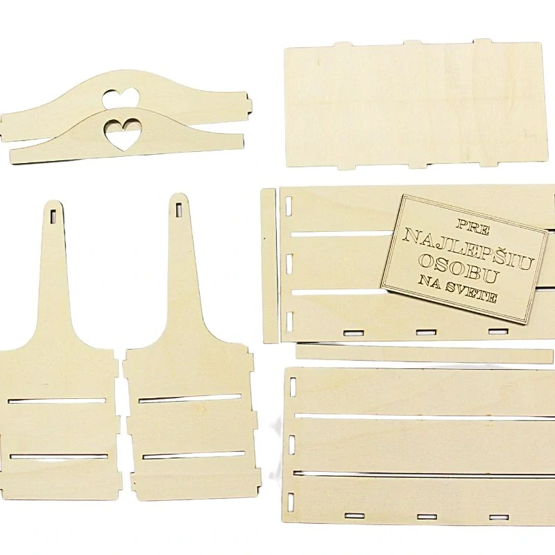 Drevený košík na kvety s vlastným textom 8,6x20x18,5 cm, 1 ks