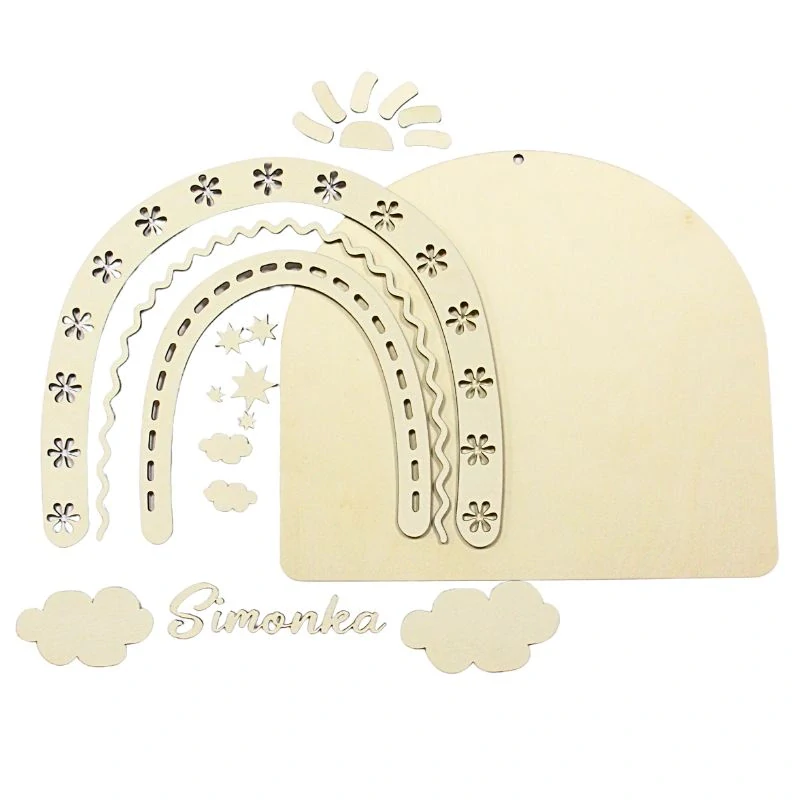 Drevený obraz s dúhou – s menom 30x26cm, 1 ks