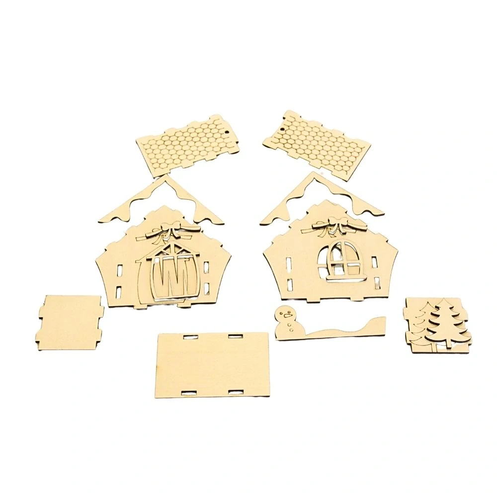 Vianočný Drevený domček na farbenie, 1 ks