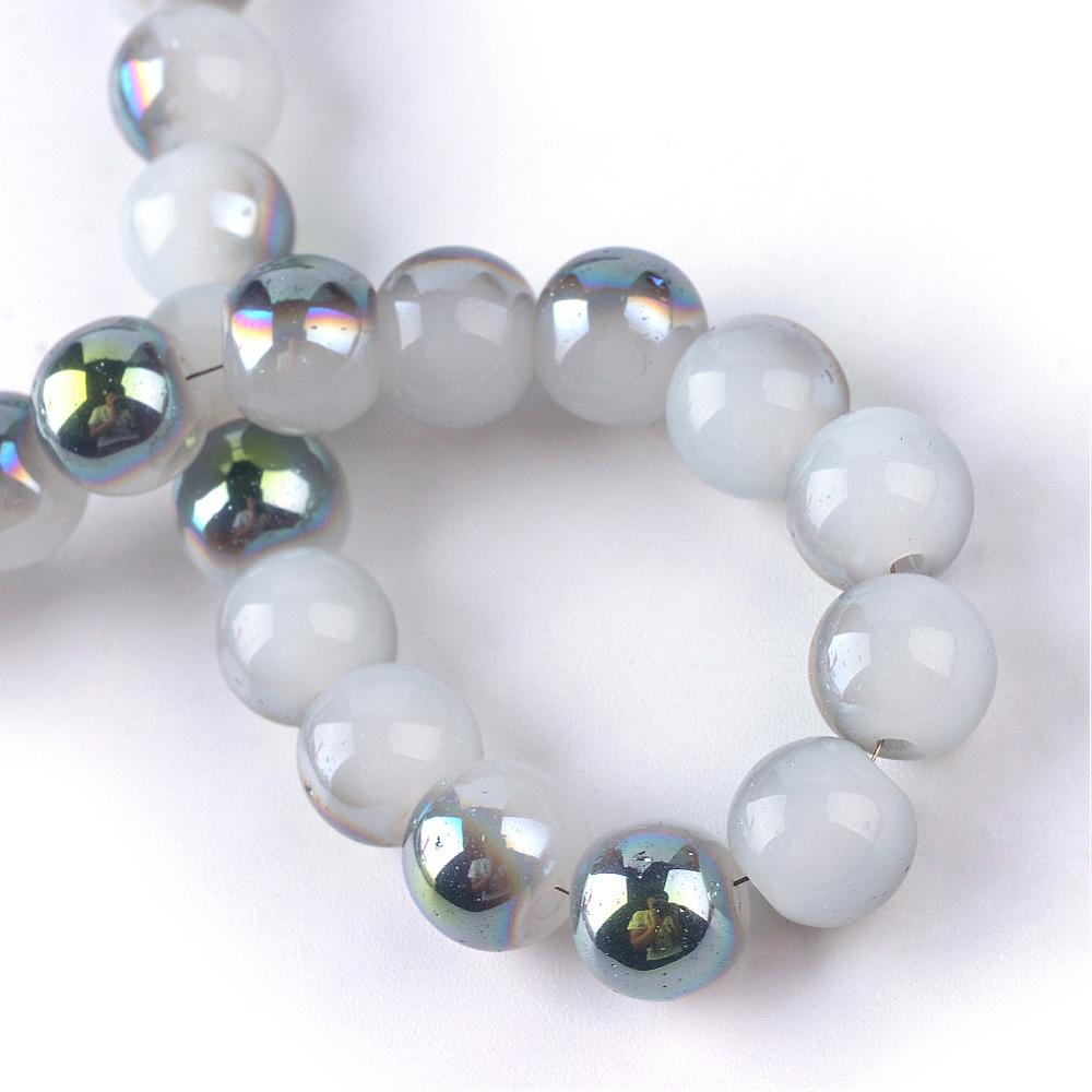 Dvojfarebné sklenené korálky 8mm, 20 ks