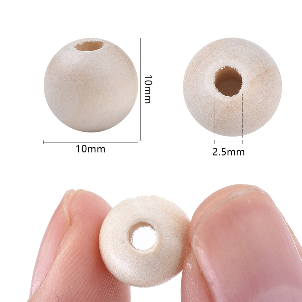Drevené korálky gulička 10mm, 20 ks