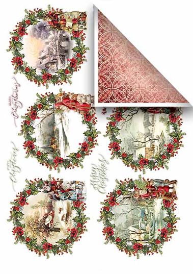 Sada vianočných scrapbook papierov 6 ks