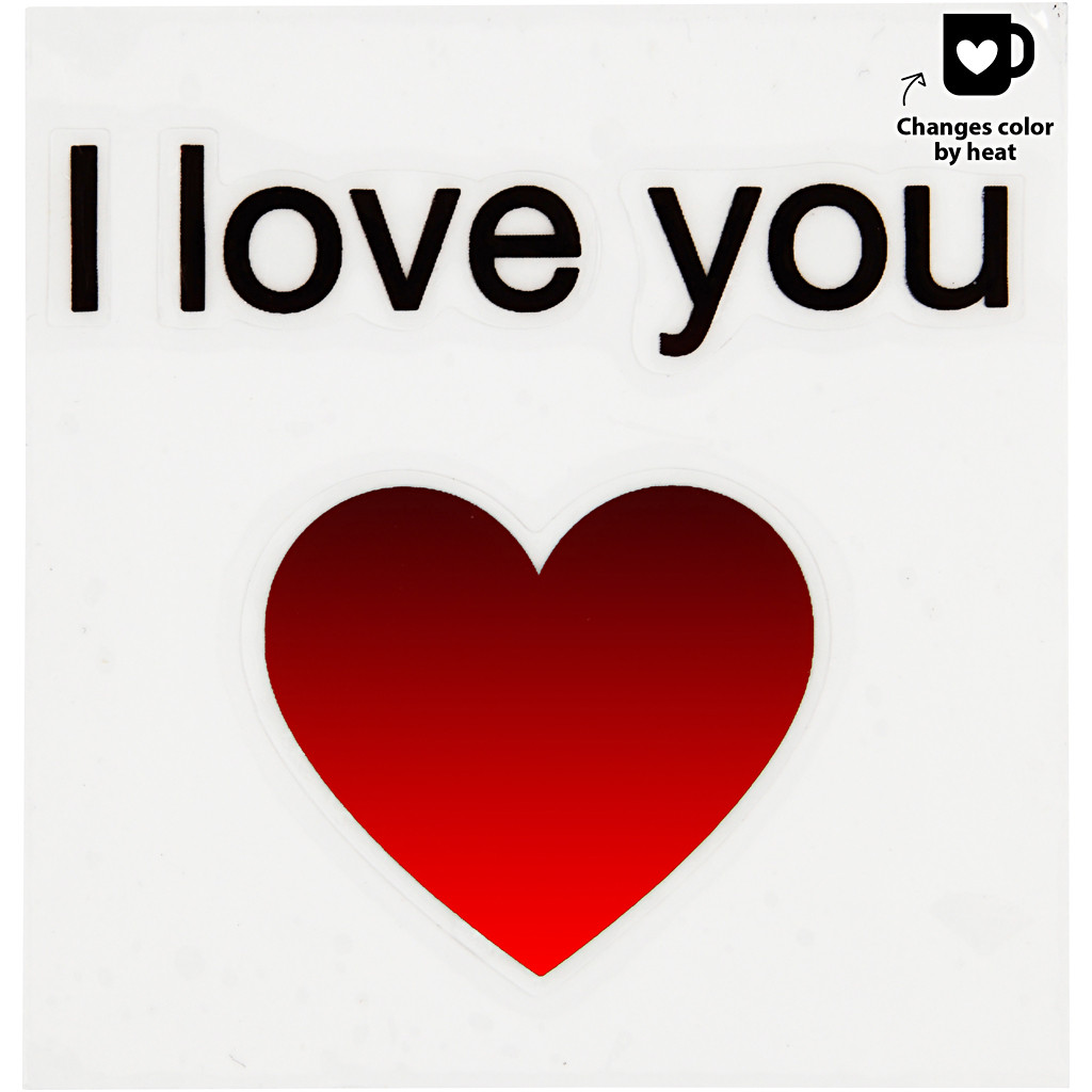 Meniace sa nálepky na sklo a porcelán I love you 8 cm