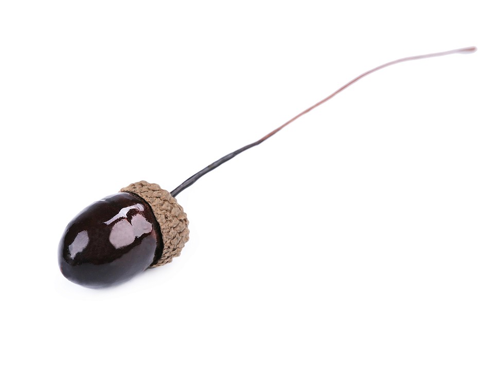 Umelý žaluď na aranžovanie 11 cm, 6 ks