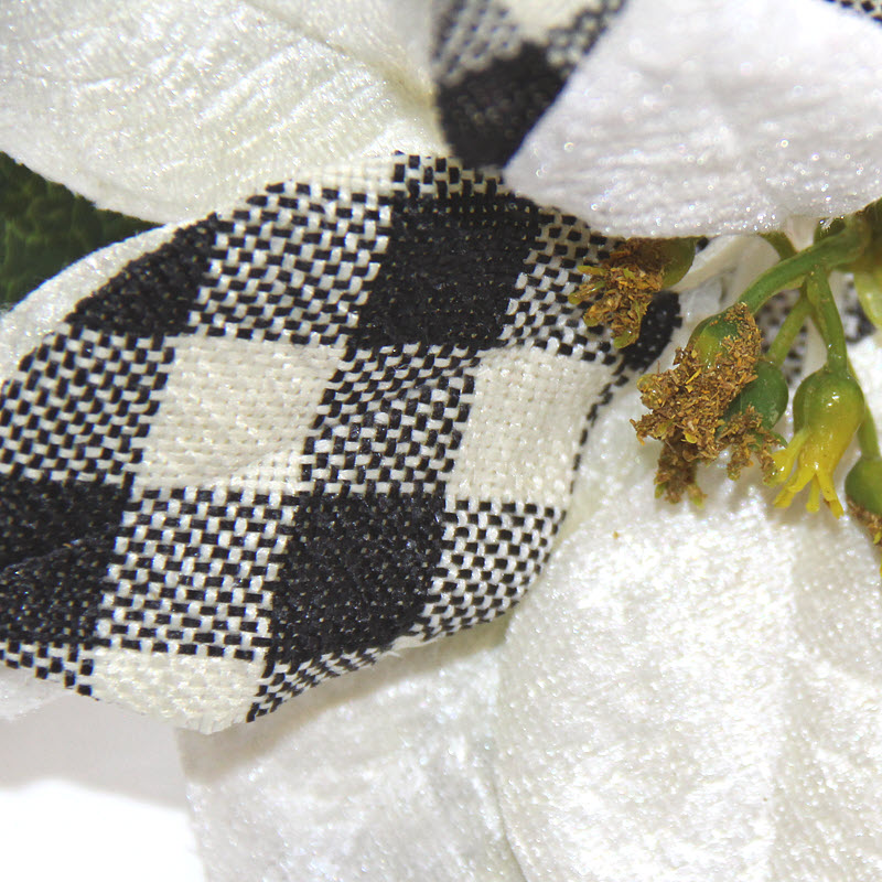 Umelá vianočná ruža bielo-čierna 77x23 cm