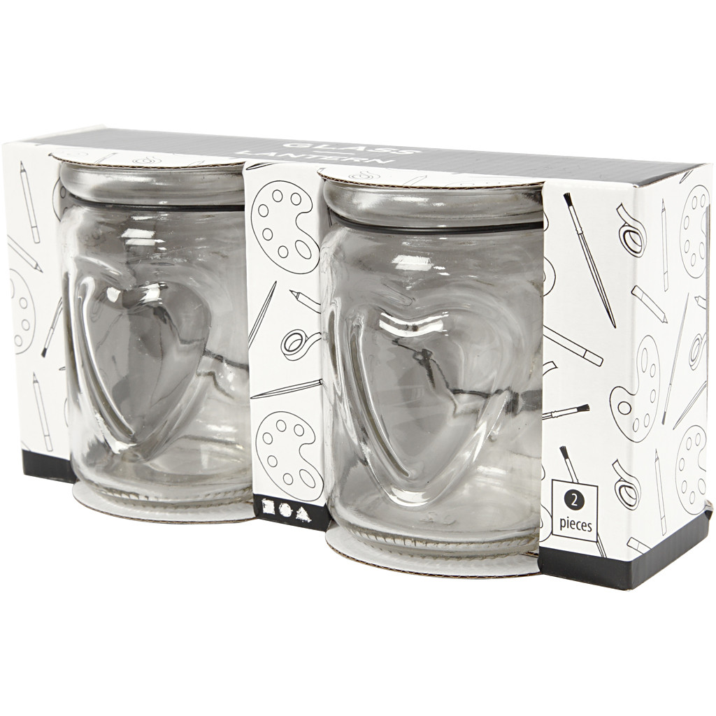 Svietnik so srdiečkom a držiakom 9,5x6,5 cm, 2 ks