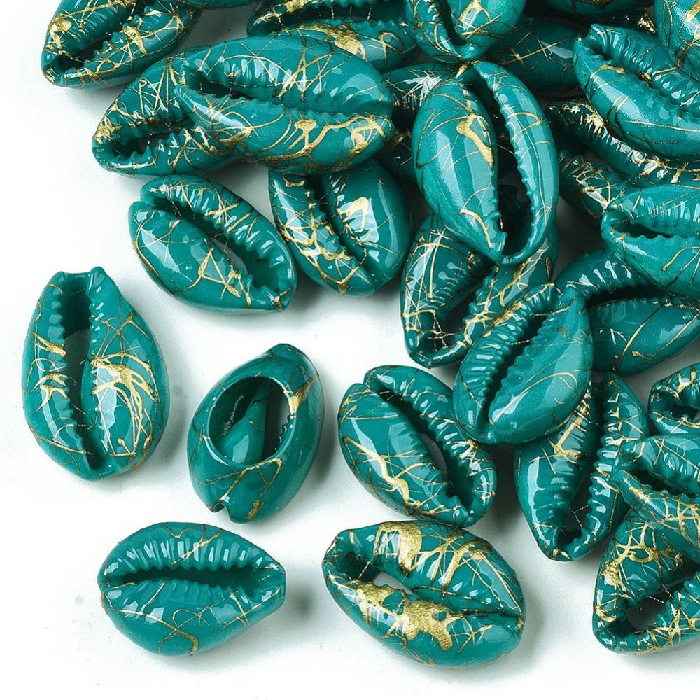 Farbené mušle 18x12x7mm, 10 ks