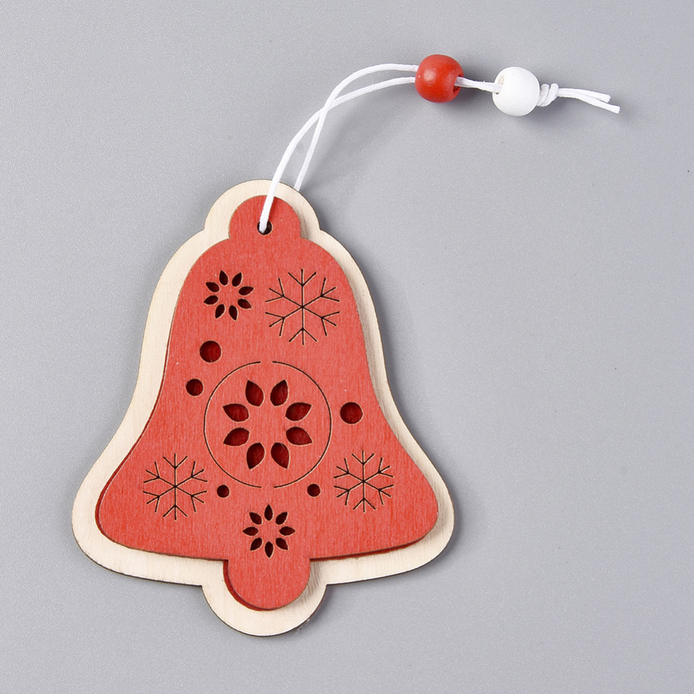 Drevené ozdoby Guľa, zvonček, hviezda 160-190mm, 3 ks/balenie