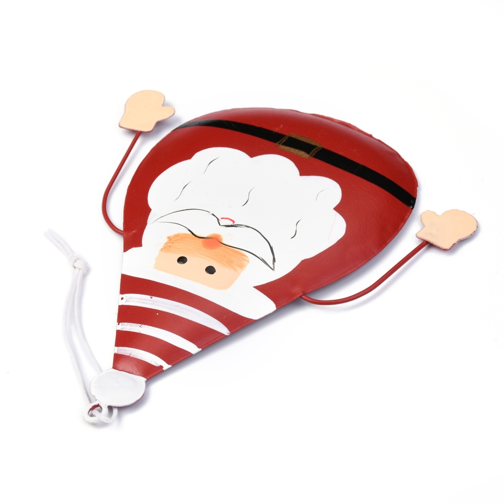 Vianočná kovová ozdoba Santa 141x122.5x2mm, 1 ks