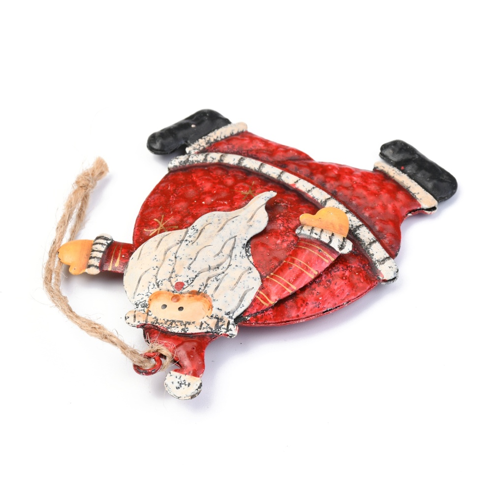 Vianočná kovová ozdoba Santa 101x78x13mm, 1 ks