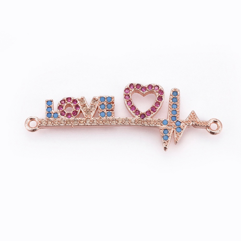 Kovový medzičlánok Love 13x38x2mm, 1 ks