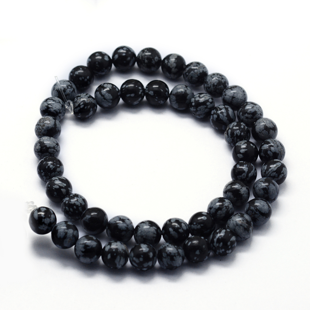 Obsidián škvrnité korálky 6mm, 63 ks