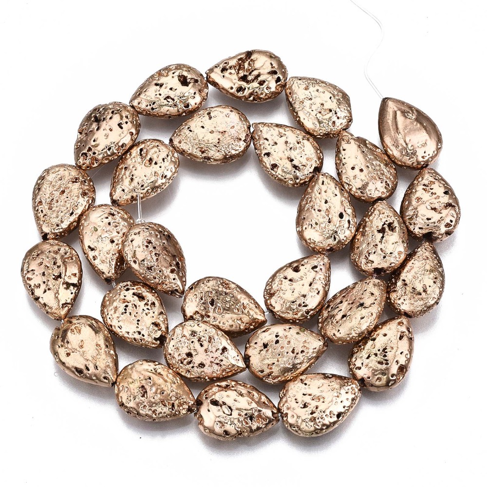 Korálky z prírodného lávového kameňa (zafarbené) 15x11x5mm, 28 ks