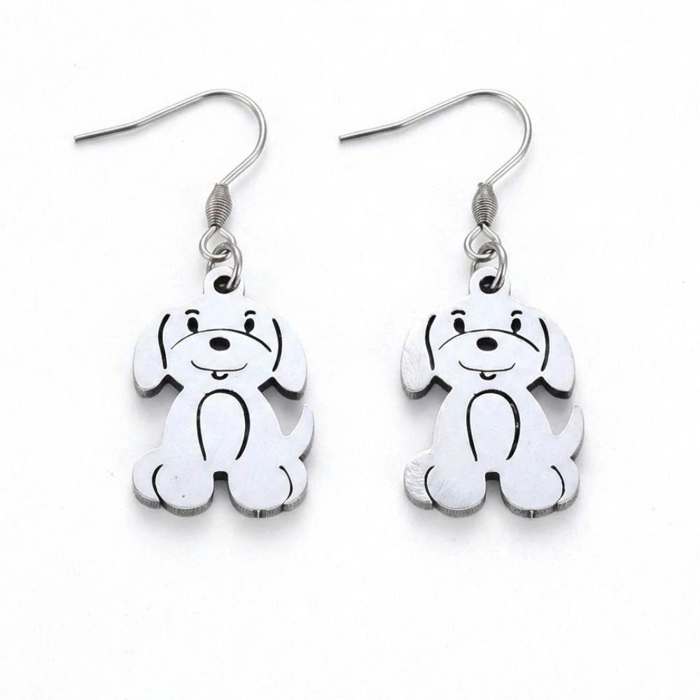 Prívesok Pes z nehrdzavejúcej ocele 17x11x1mm, 1 ks