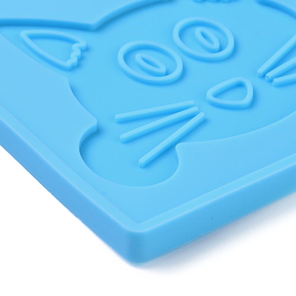 Silikónová forma Štvorec s mačkou 85x85x7mm, 1 ks