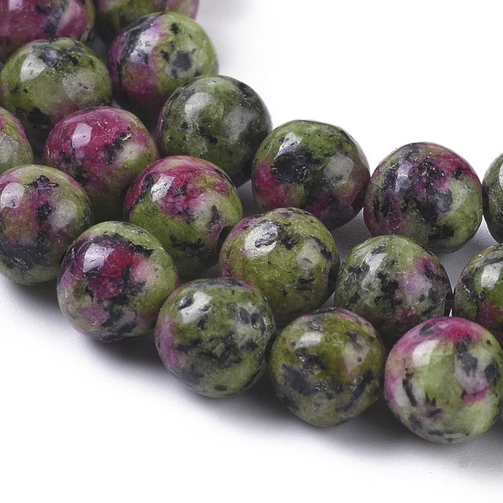 Kameň imitácia Rubínu v Zoisite (dofarbované) korálky 6mm, 60 ks