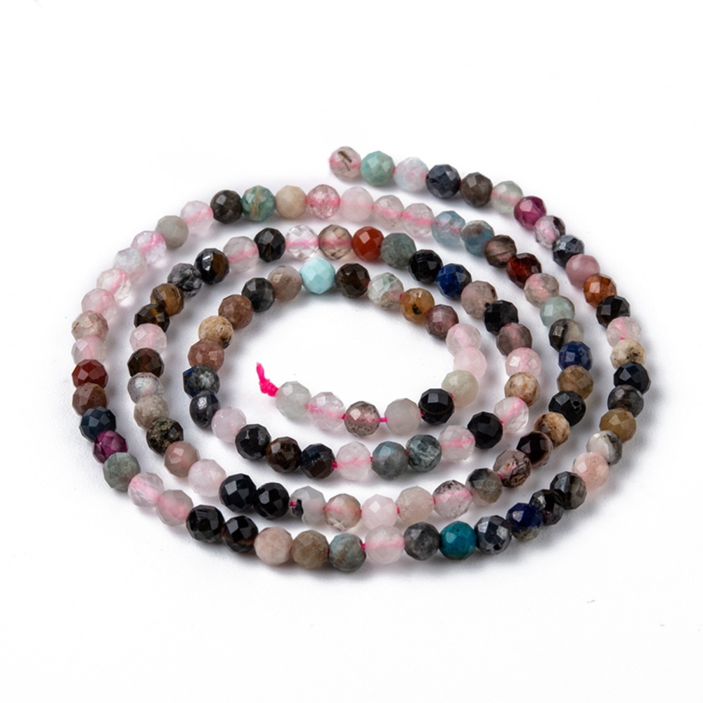 Mix prírodných kameňov korálky 3x2mm, 123 ks