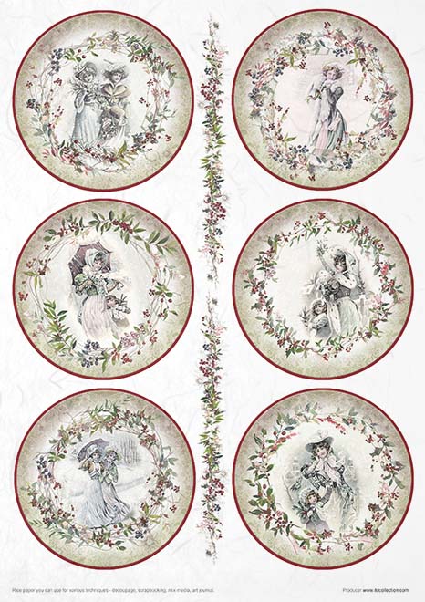 Set ryžového papiera Victorian Christmas A4, 11 ks