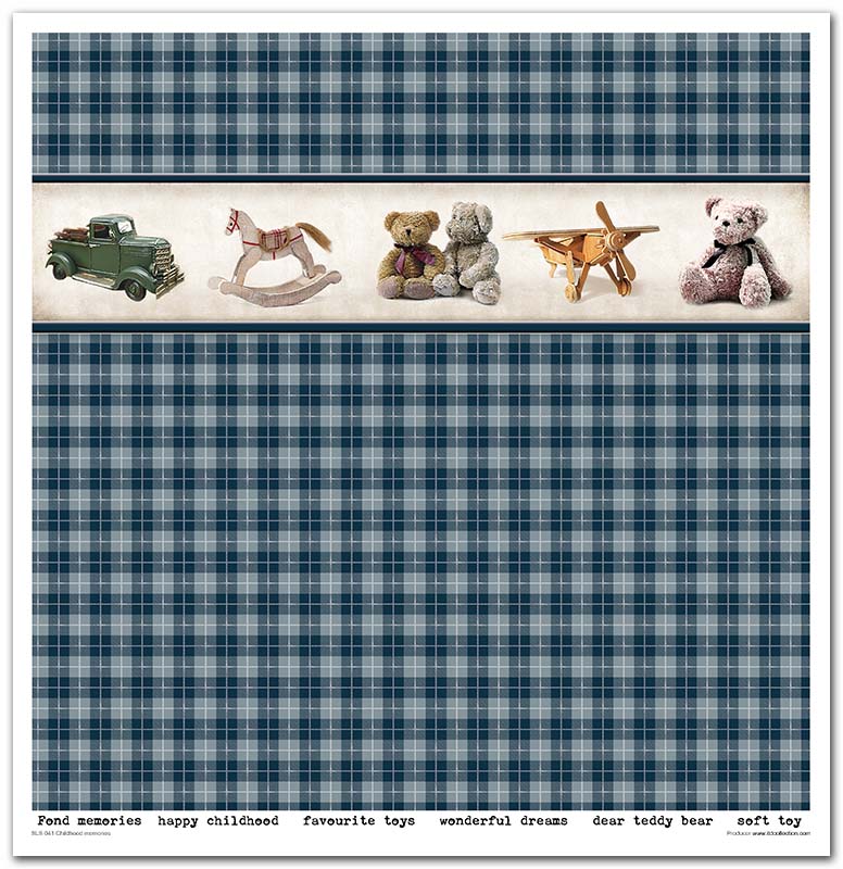 Sada scrapbook papierov Childhood memories Blue 30x30cm, 10 ks