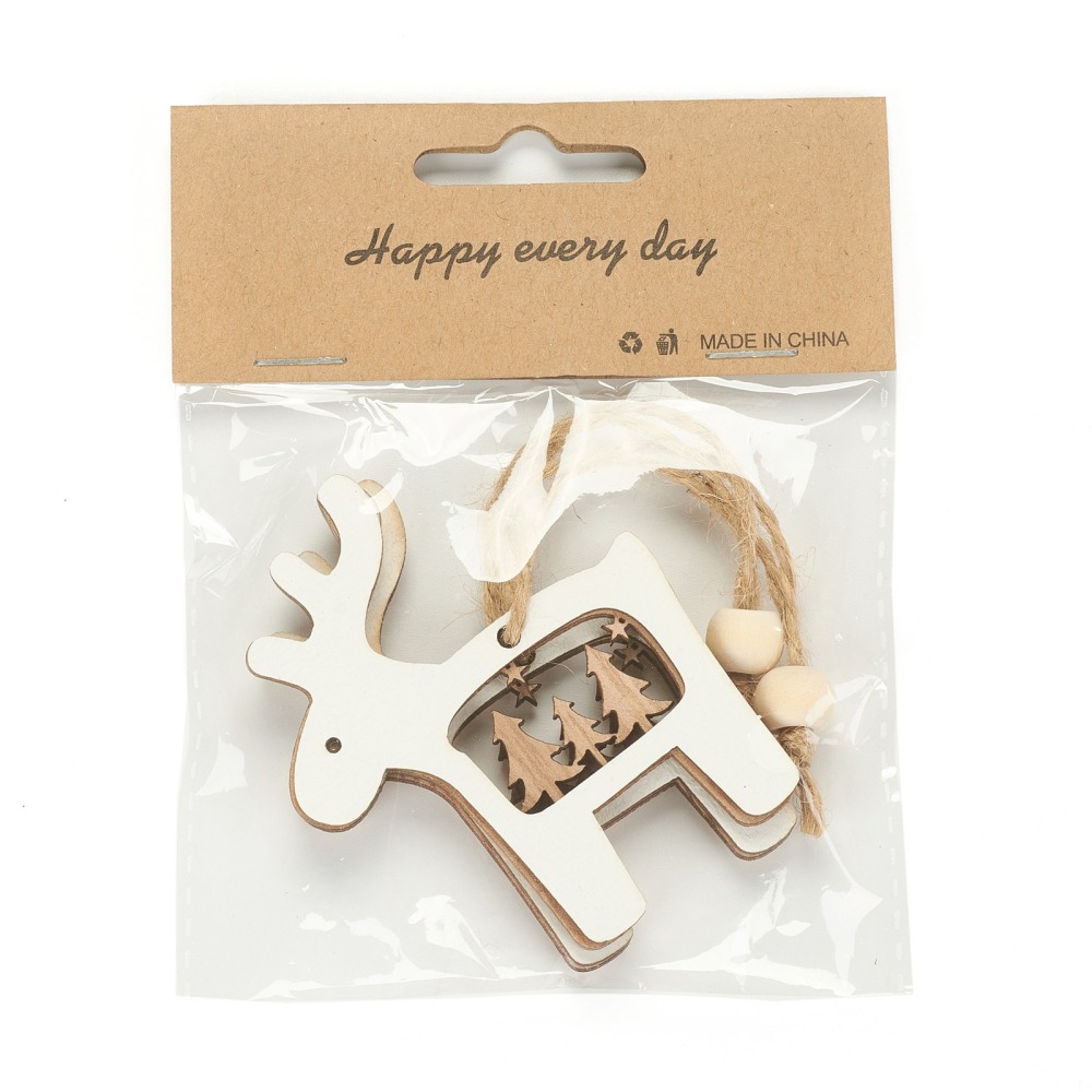 Vianočné drevené ozdoby Sob, 2 ks/bal.