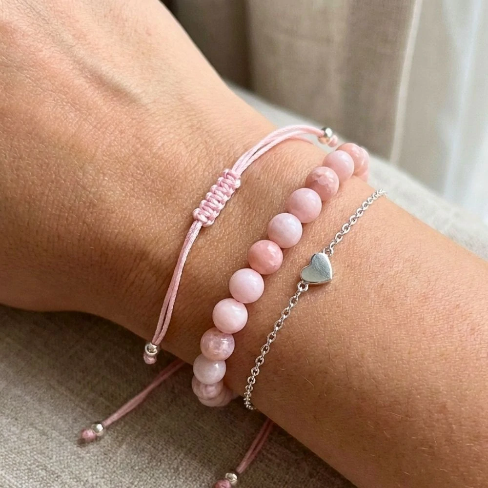 Ružový opál Korálky 6mm, cca 30 ks