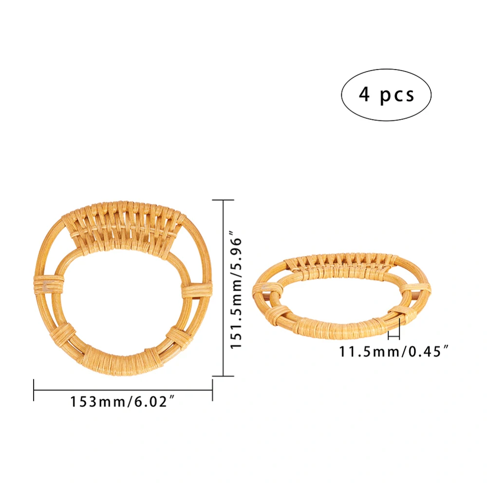 Ratanová rukoväť na kabelku 151.5x153x11.5mm, 2 ks