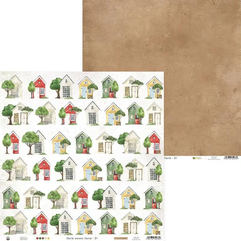 Blok scrapbook papierov Farm sweet farm 30,5x30,5cm, 12 ks + 2 bonusové