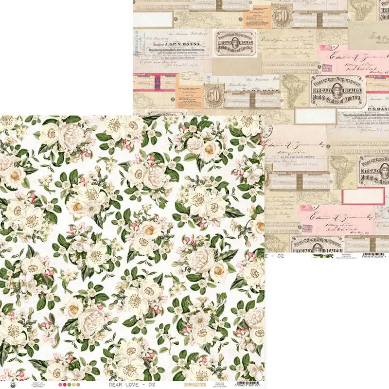 Blok scrapbook papierov Dear Love 30,5x30,5cm, 12 ks + 2 bonusové