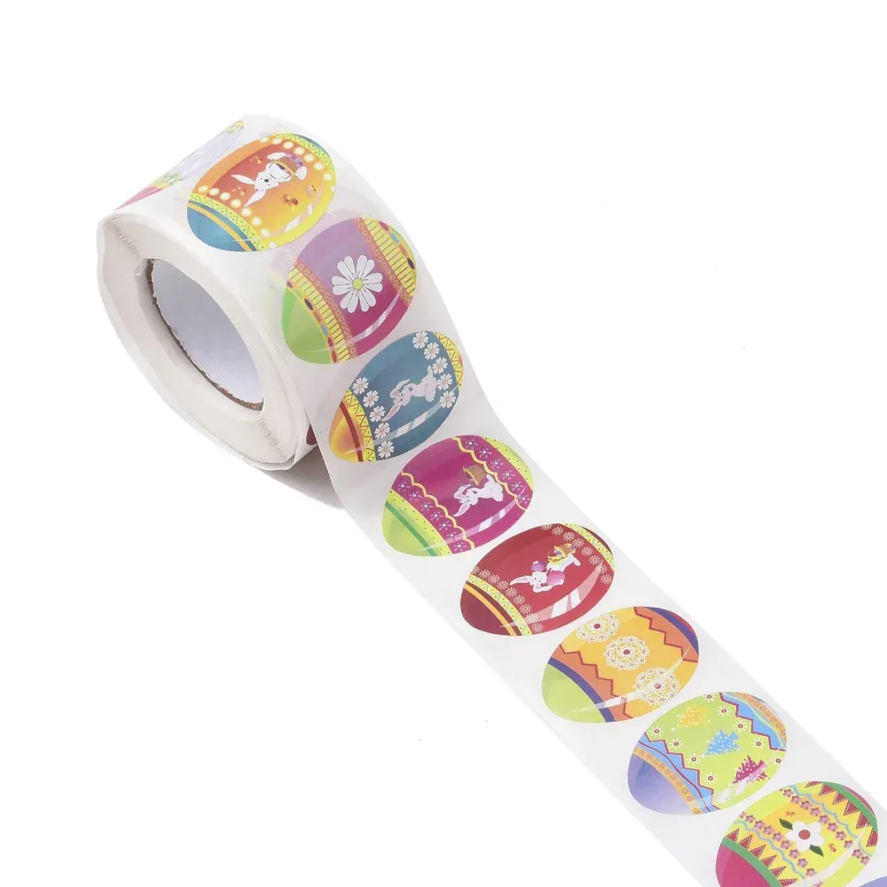 Rolka s nálepkami Veľkonočné vajíčka 38x30x0.1mm, 500ks/rolka