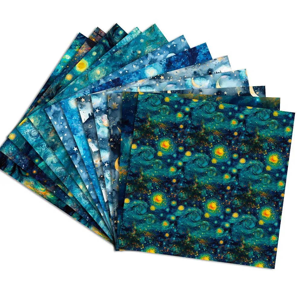 Scrapbook Papier Mesiac, 153x153x0.1mm, 12ks/bal.
