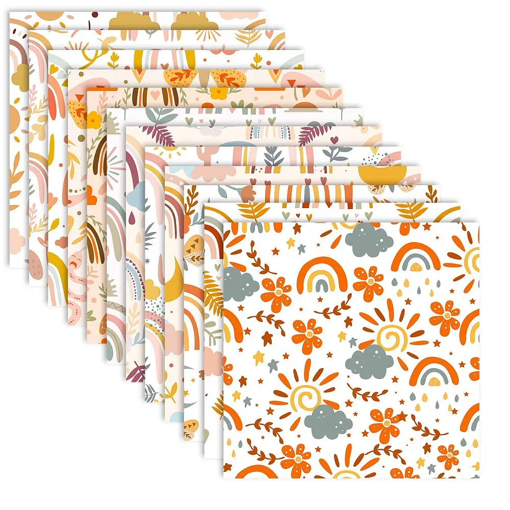 Scrapbook Papier Dúha, 153x153x0.1mm, 12ks/bal.