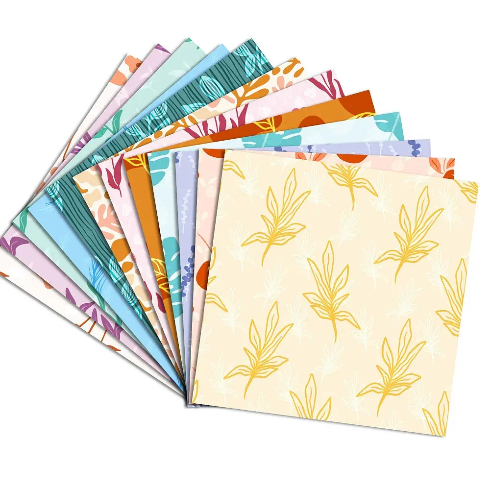 Scrapbook Papier Listy, 153x153x0.1mm, 12ks/bal.