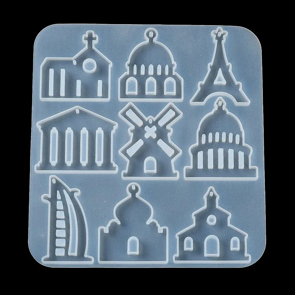 Silikónová forma Prívesky Budovy 144x134x5mm, 1 ks