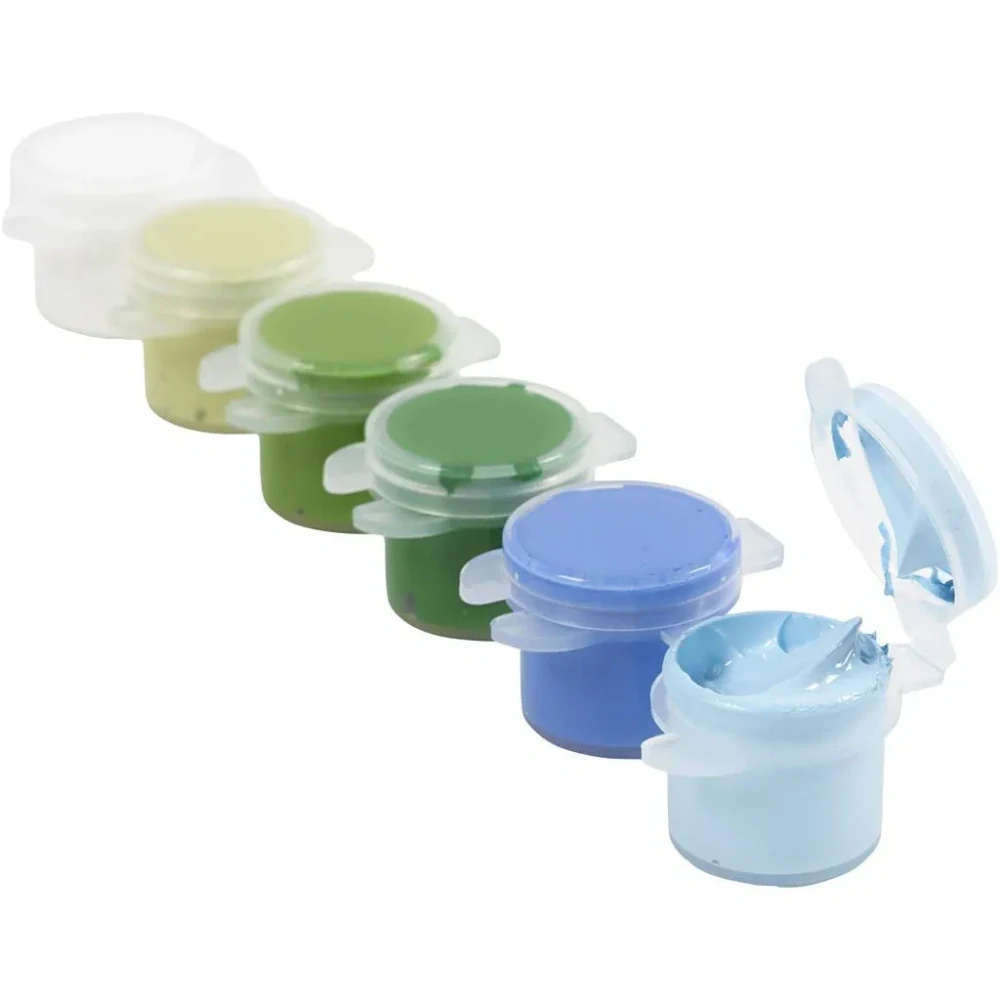 Plus Color Akrylové Modro-zelené farby v praktických kelímkoch 6x5ml, 1 bal.