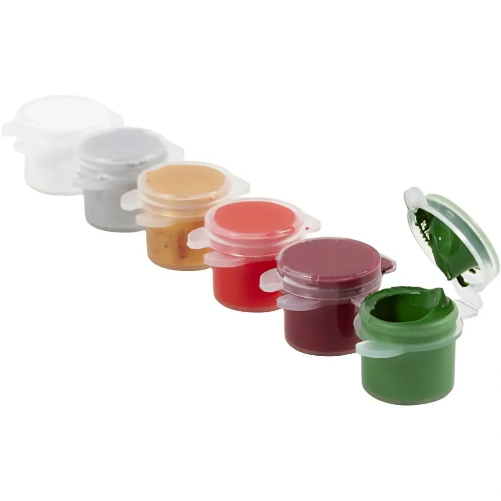 Plus Color Akrylové Vianočné farby v praktických kelímkoch 6x5ml, 1 bal.