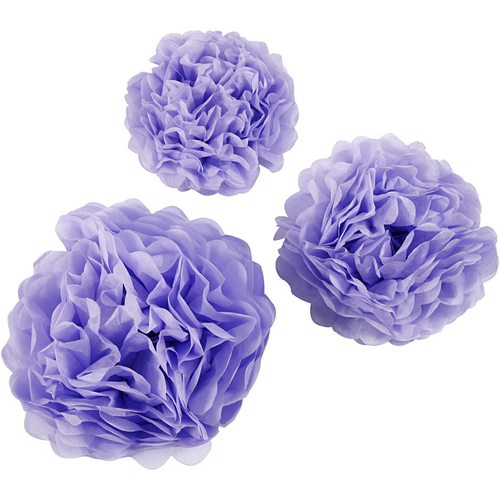 Pompom 20+24+30 cm, 3 ks