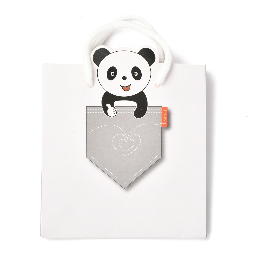 Darčeková taška Panda 14x7.1x16.5~17cm, 1 ks
