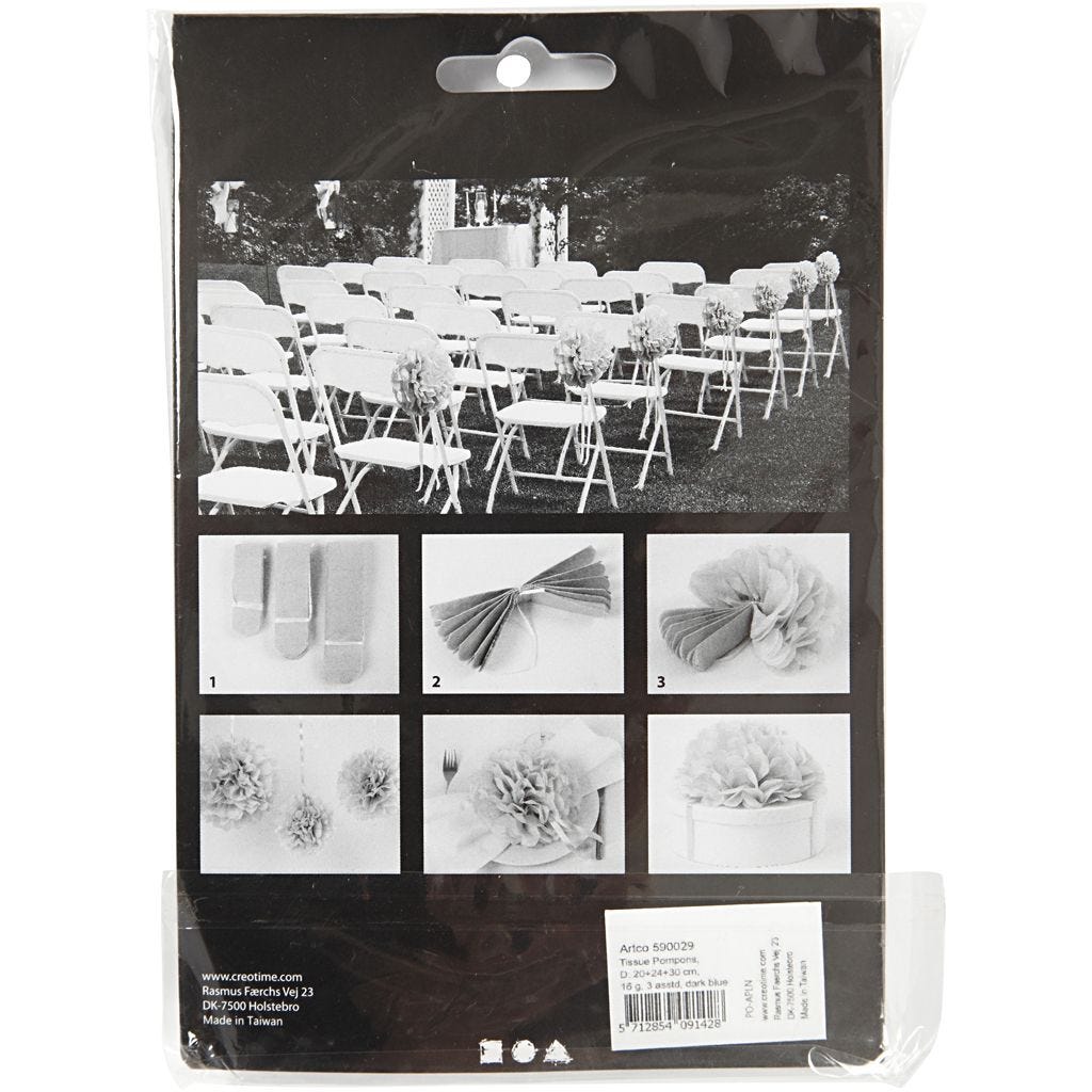 Pompom 20+24+30 cm, 3 ks