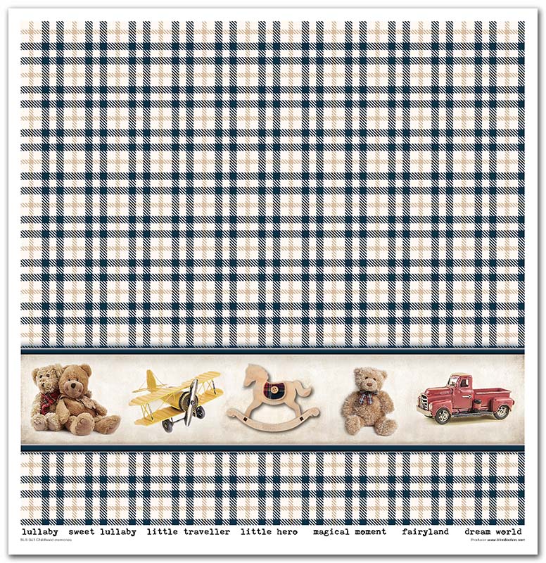 Sada scrapbook papierov Childhood memories Blue 30x30cm, 10 ks