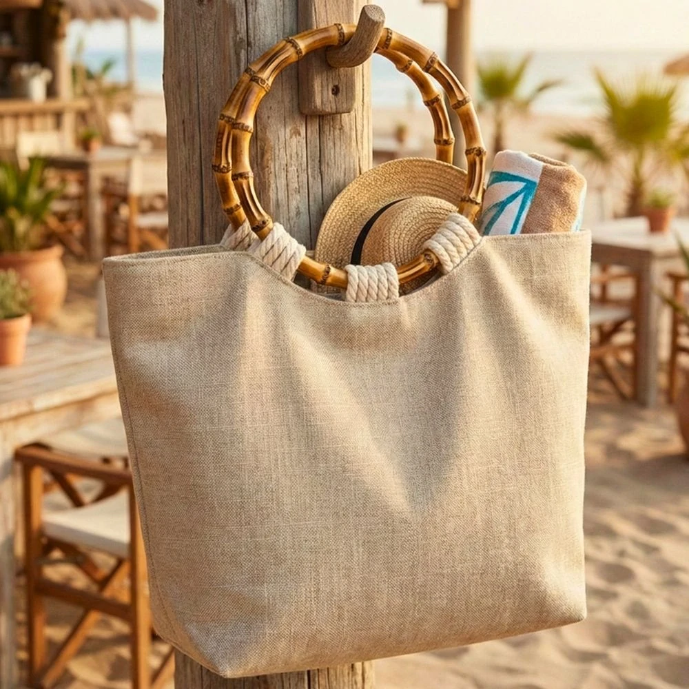 Rukoväť z bambusu na kabelku 18cm, 2 ks