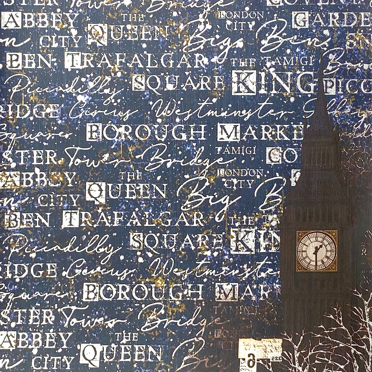 Trblietavý papier LONDON'S CALLING Deluxe 15x15 cm, 5 ks