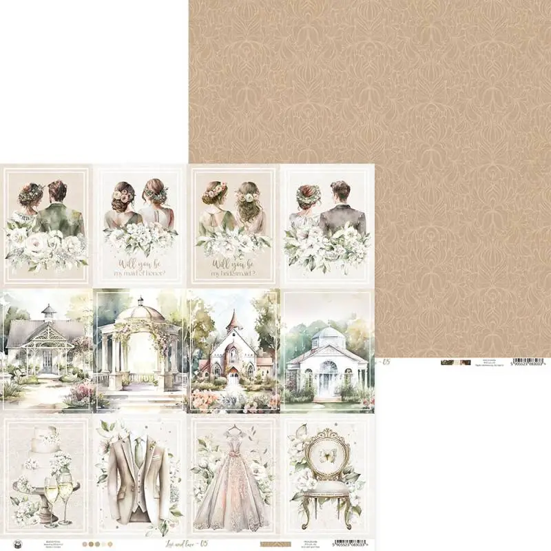 Blok scrapbook papierov Love and lace 30,5x30,5cm, 12 ks + 2 bonusové