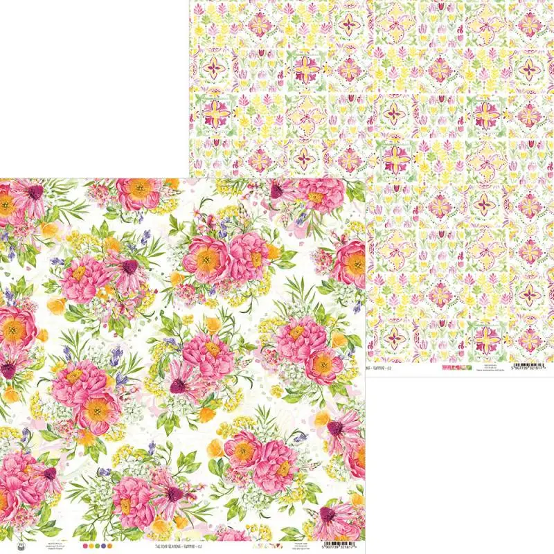 Blok scrapbook papierov The Four Seasons - Summer 30,5x30,5cm, 12 ks + 2 bonusové