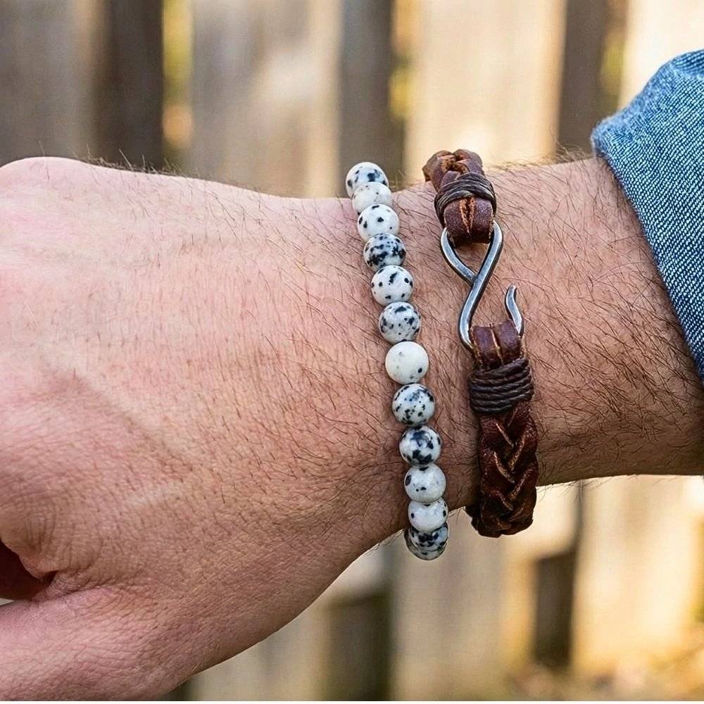 Prírodný Jaspis korálky 8mm, 46 ks