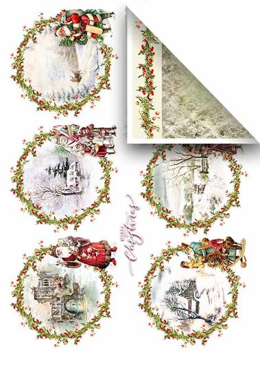 Sada vianočných scrapbook papierov 6 ks